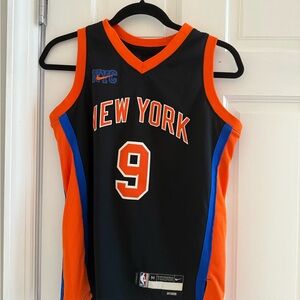 Nike Black and Orange Dri-FIT Jersey